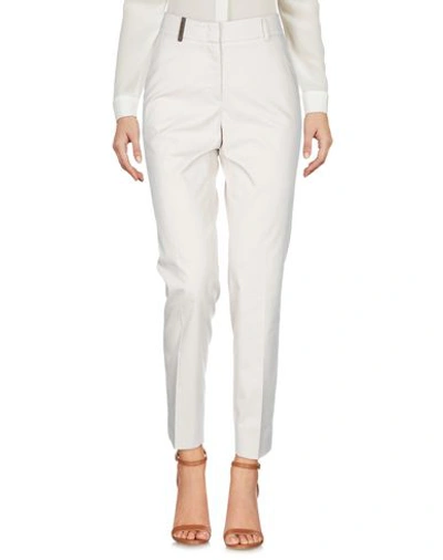 Shop Peserico Woman Pants Beige Size 12 Cotton, Polyester, Elastane