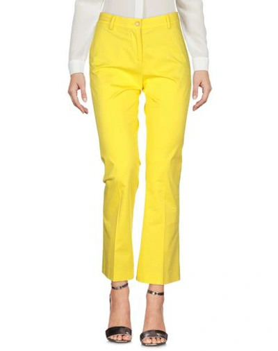 Shop Pt01 Pt Torino Woman Pants Yellow Size 10 Cotton, Elastane