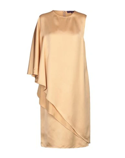 Shop Ralph Lauren Knee-length Dresses In Camel