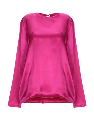 Shop Marques' Almeida Woman Top Fuchsia Size Xs Silk In Pink