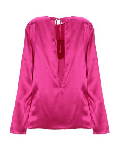 Shop Marques' Almeida Woman Top Fuchsia Size Xs Silk In Pink