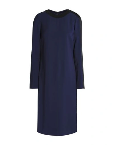 Shop Amanda Wakeley Knee-length Dress In Dark Blue