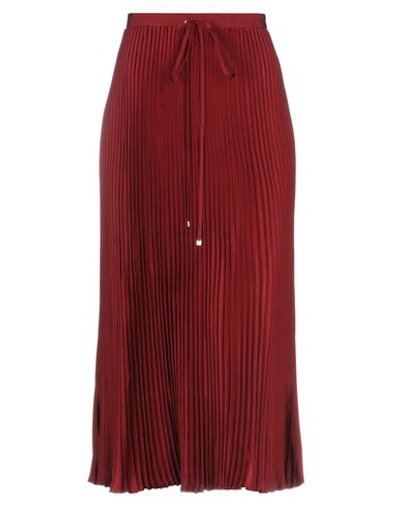 Shop Tibi Long Skirts In Brick Red