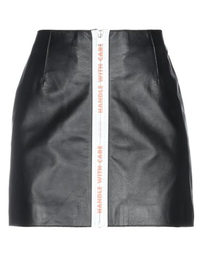 Shop Heron Preston Woman Mini Skirt Black Size Xs Soft Leather