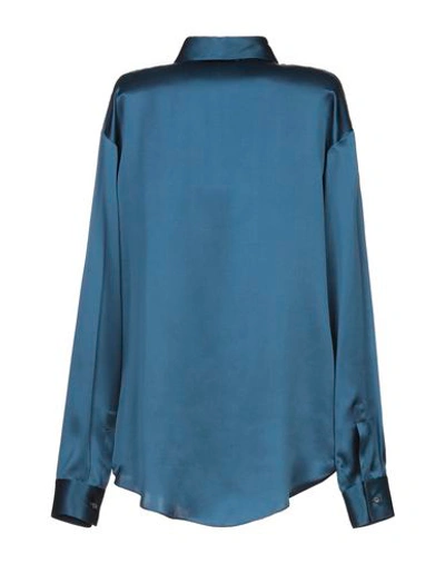 Shop Walter Voulaz Silk Shirts & Blouses In Dark Blue