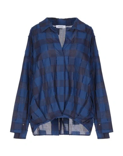 Shop Aglini Blouses In Dark Blue