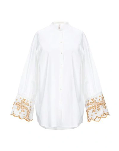 Shop Maison Scotch Solid Color Shirts & Blouses In White