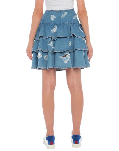 Shop Jeremy Scott Denim Skirts In Blue