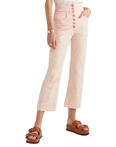 Shop Ulla Johnson Denim Pants In Pink