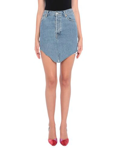 Shop Vetements Denim Skirts In Blue