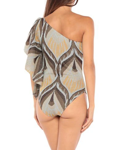 Shop Circus Hotel One-piece Swimsuits In Khaki
