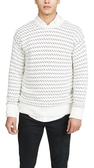 Shop Far Afield Drop Shoulder Flek Knit Sweater In Peat/egret