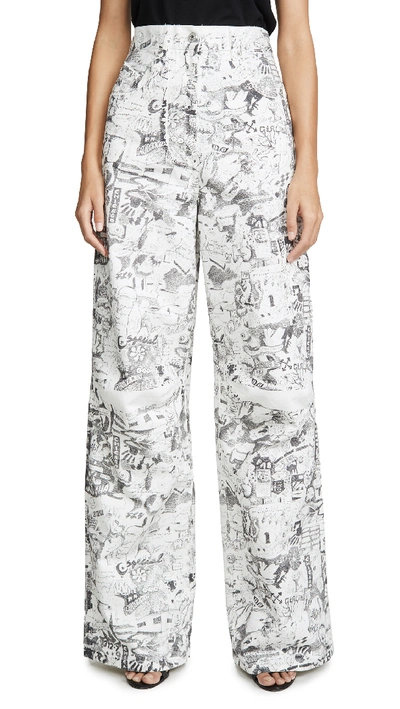 Shop Off-white Graphite Baggy Jeans In White Allover