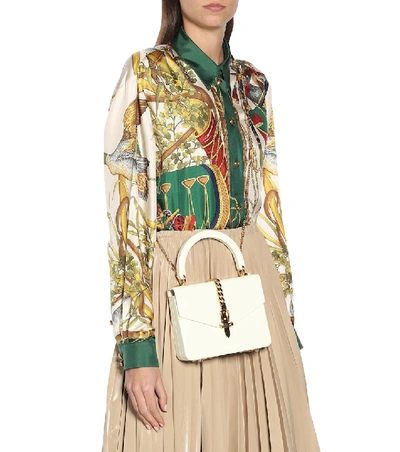 Shop Gucci Sylvie 1969 Mini Shoulder Bag In White
