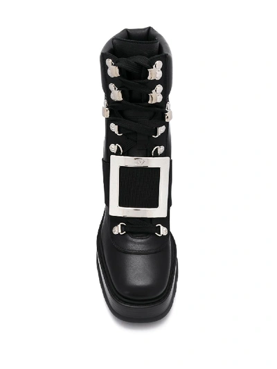 Shop Roger Vivier Vi Utility Leather Boots