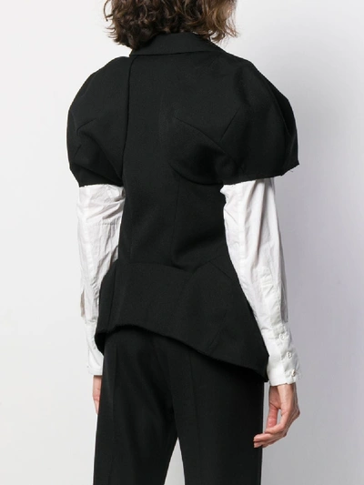 Shop Comme Des Garçons Cropped Wool Jacket In Black