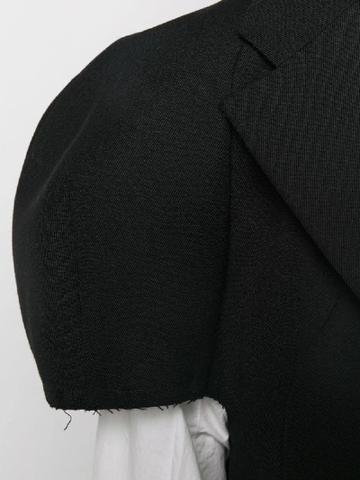 Shop Comme Des Garçons Cropped Wool Jacket In Black