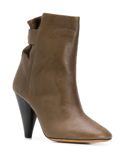 Shop Isabel Marant Lystal Leather Boots In Brown