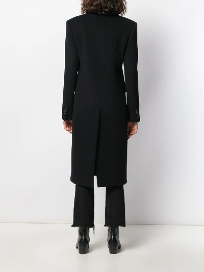 Shop Saint Laurent Wool Coat In Black