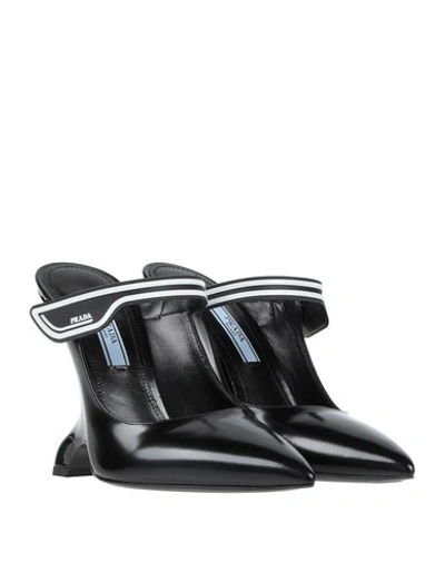 Shop Prada Woman Mules & Clogs Black Size 6.5 Soft Leather, Rubber
