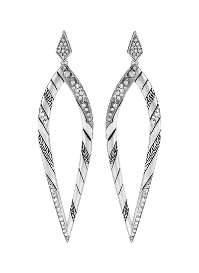 Shop John Hardy 'lahar' Diamond Silver Drop Earrings