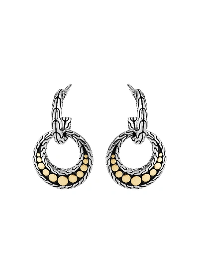 Shop John Hardy 'dot' 18k Gold Silver Hoop Drop Earrings