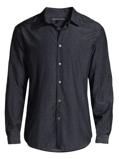 Shop John Varvatos Slim-fit Print Sportshirt In Midnight