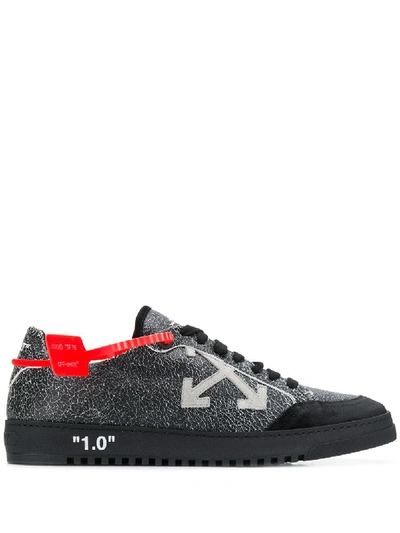 Shop Off-white Grey Leather Sneakers