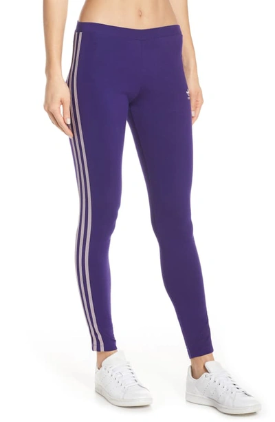 Shop Adidas Originals Adidas 3-stripes Tights In Collegiate Purple