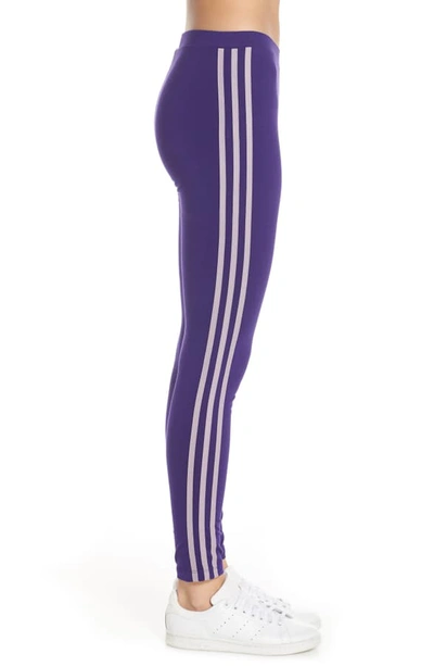 Shop Adidas Originals Adidas 3-stripes Tights In Collegiate Purple