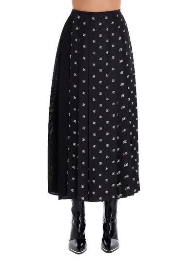 Shop Fendi Black Silk Skirt