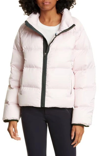 Tory Sport Cropped Performance Satin Down Jacket In Pastel Pink | ModeSens