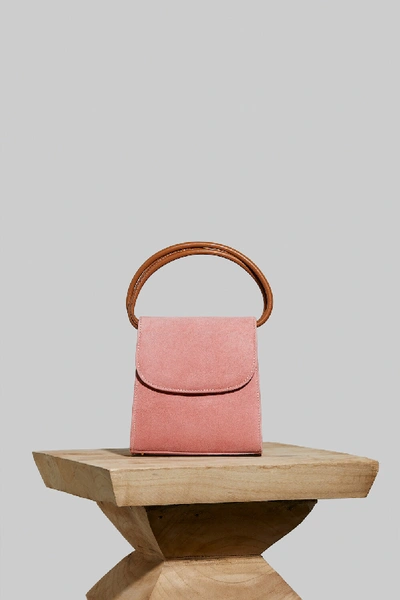 Shop Folklore Loop Bag In Blush Pink Suede