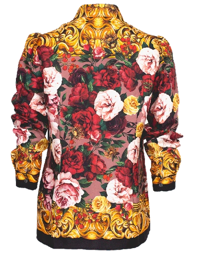 Shop Dolce & Gabbana Rose Silk Twill Blouse