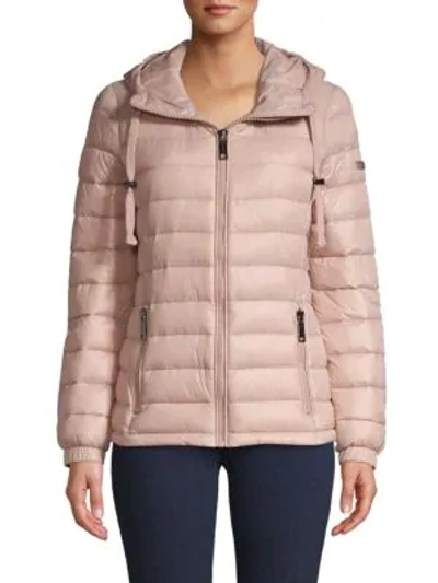 Shop Calvin Klein Quilted Down Puffer Jacket In Dusk Rose
