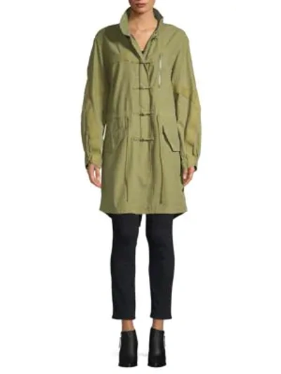Shop Alexander Wang Washed Workwear Cotton Parka In Army