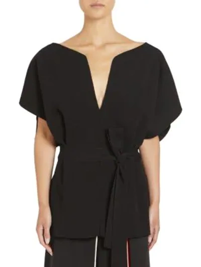 Shop Givenchy Belted Evening Top In Black