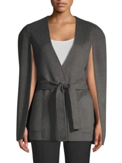 Shop Kobi Halperin Maria Wool-blend Cape Sleeve Coat In Charcoal Grey
