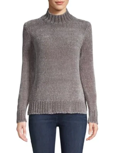 Shop Saks Fifth Avenue Chenille Mockneck Sweater In Sleet