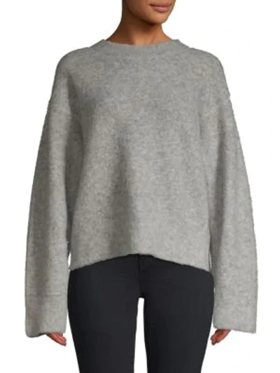 Shop Alexander Wang T Oversized Pilling Wool-blend Pullover In Heather Grey