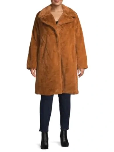 Shop Avec Les Filles Plus Faux Fur Coat In Brown
