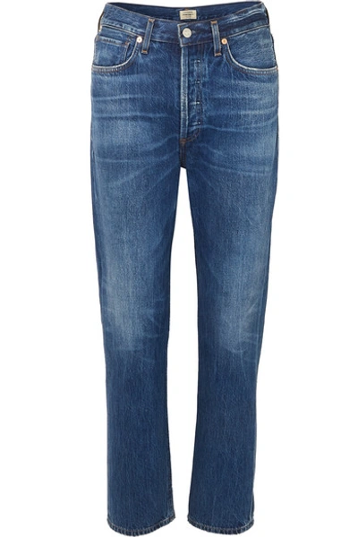 Shop Citizens Of Humanity Charlotte High-rise Straight-leg Jeans In Mid Denim