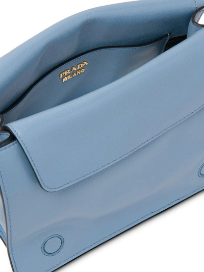 Shop Prada Medium Triangle-patch Shoulder Bag In Blue