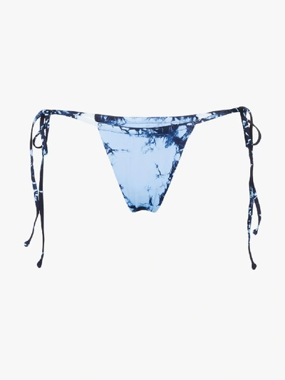 Shop Frankies Bikinis Tasha Tie-dye Bikini Bottoms In Blue