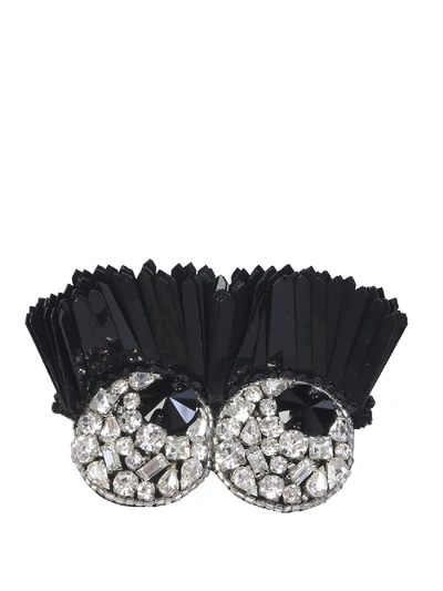 Shop Anya Hindmarch Pin With Jewel Eyes In Nero