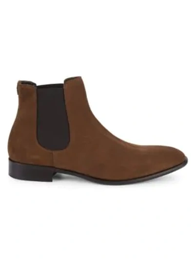 Shop Roberto Cavalli Suede Chelsea Boots In Camel