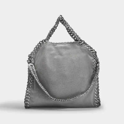 Shop Stella Mccartney Falabella 3 Chains Shaggy Deer Tote In Light Grey Alter Nappa