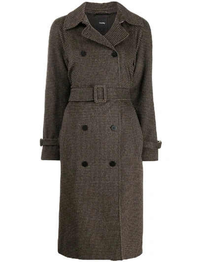 Shop Theory Belted Double-breasted Coat In Brown