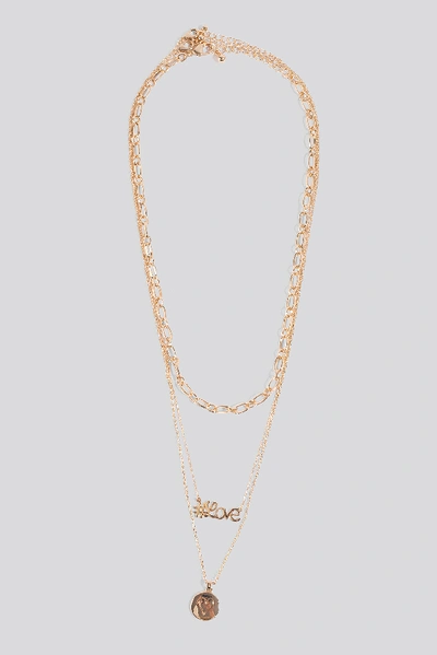 Shop Karo Kauer X Na-kd Triple Chain Necklace Gold