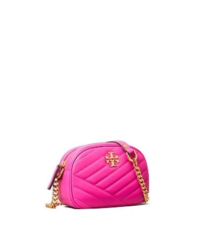 Shop Tory Burch Kira Chevron Small Camera Bag In Crazy Pink